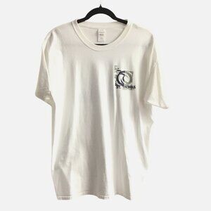 ST. THOMAS- MENS WHITE COTTON GRPAHIC CREW NECK SHORT SLEEVE T-SHIRT SIZE LARGE